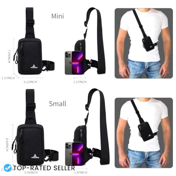 crossbody mini small travel sling bags backpack SEAFEW Black Bag for Men Women, Tactical Shoulder Daypack Anti-Theft Motorcycle Chest Bags, Small One Strap Backpack for Casual Hiking Outdoor Sports : Sports & Oxford Fabric SEAFEW Small Black Sling Crossbody
